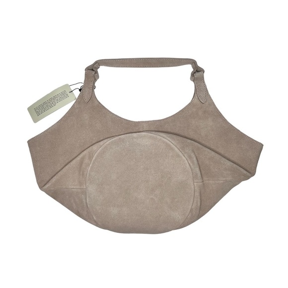 NWT M.I.L.A. Made in Los Angeles Emma Shoulder Hobo Bag Stone Suede - Picture 4 of 14